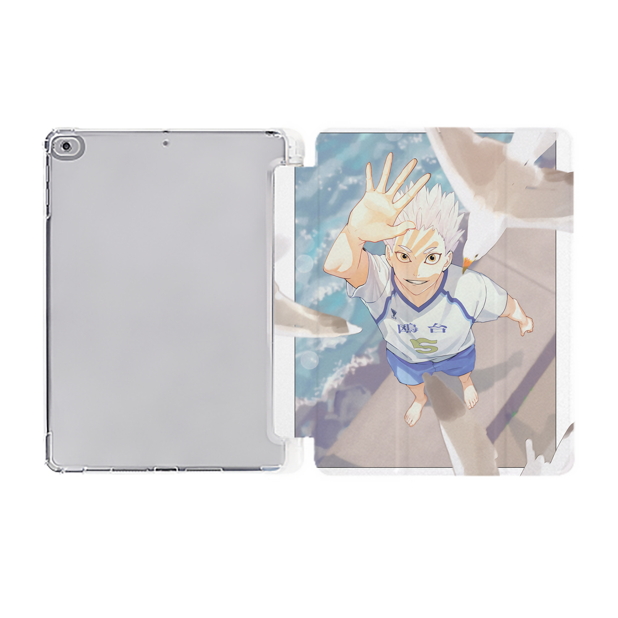（画像用） ハイキュー!! Haikyu!! IPad ケース ペン収納付き 三つ折りスタンド PUレザー×シリコン 対応機種9.5/10.5/10.9インチ
